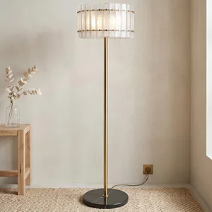 View Feline floor lamp - antique brass - glass and metal