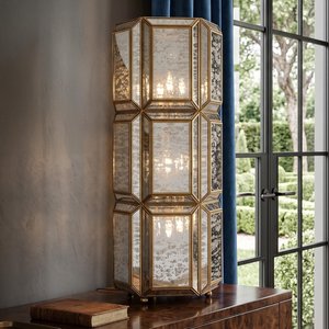 View Yael table lamp - octagon - antique brass - glass View Yael table lamp - octagon - antique brass - glass