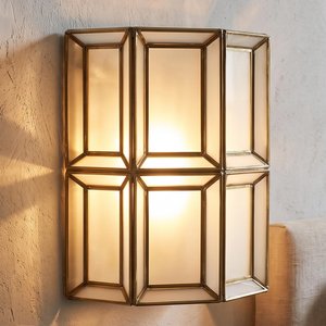 View Amara wall lamp - antique brass - glass and metal