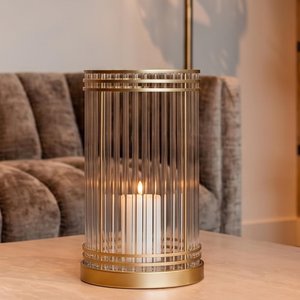 View Dyara hurricane light - large - gold - glass and metal
