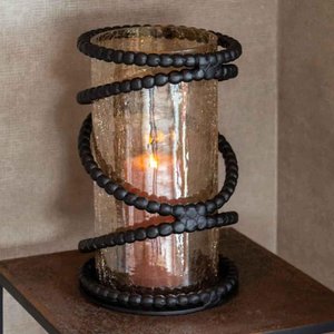 View Edison hurricane light - black - glass and metal