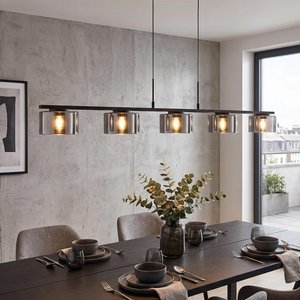 View Cholet pendant light - black and clear - glass and metal View Cholet pendant light - black and clear - glass and metal