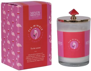 View Tis the season candle - pink- red and white glass - set of 12