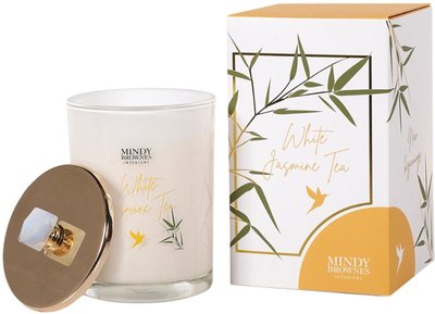 View White jasmine tea candle - white and silver glass - set of 4