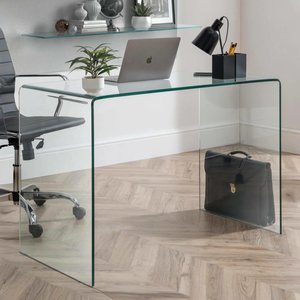 Amalfi office desk - bent glass