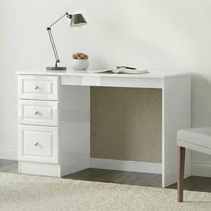 View Pembroke desk - 3 drawer - white gloss