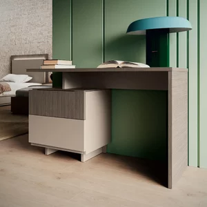 View Essenza italian fluted writing desk - 2 drawer - urban velvet and tabacco View Essenza italian fluted writing desk - 2 drawer - urban velvet and tabacco