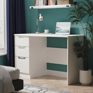 View Camden desk - 3 drawer - white gloss