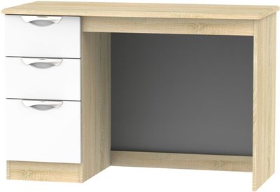 View Camden desk - 3 drawer - white gloss and oak