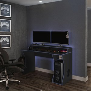 View Enzo gaming desk - black and blue View Enzo gaming desk - black and blue