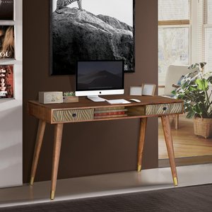 View Hamlin desk - textured mango wood - 2 drawer View Hamlin desk - textured mango wood - 2 drawer