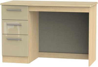 View Knightsbridge desk - 3 drawer - mushroom and light oak View Knightsbridge desk - 3 drawer - mushroom and light oak