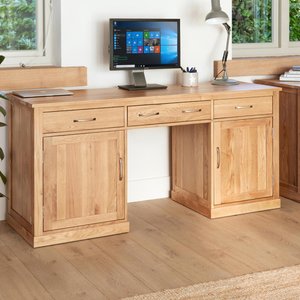 View Mobel oak office desk - 2 door - 3 drawer View Mobel oak office desk - 2 door - 3 drawer