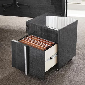 View Montecarlo lockable filling cabinet - 2 drawer - on wheels - grey koto high gloss