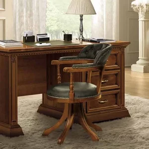 View Treviso italian home office swivel chair - cherry wood