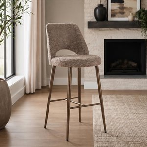 View Delphine barstool - lovely nature and gold - fabric and metal
