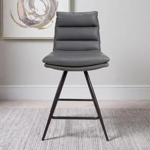 View Nobo swivel counter stool - set of 2 - grey - faux leather