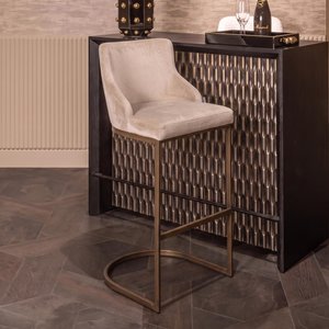 View Bolton khaki fabric and brushed gold barstool with back -set of 2-