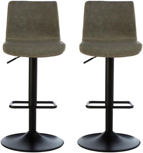 View Dalston barstool - set of 2 - ash faux leather with high back