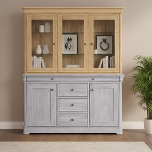View Moreno wide hutch - 3 door - oak
