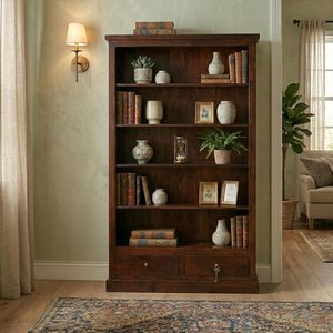 View Jaipur bookcase - 2 drawer - large - solid mango wood