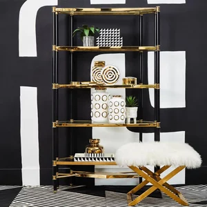 View Allessi shelving unit - glass and champagne - large