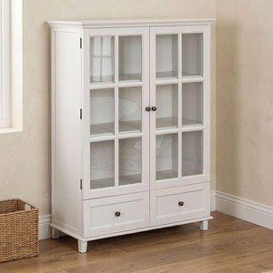 View Provence painted bookcase - 2 door - 2 drawer - low - truffle