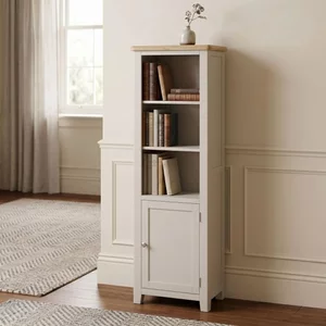 View Windermere painted bookcase - 1 door - tall - oyster grey