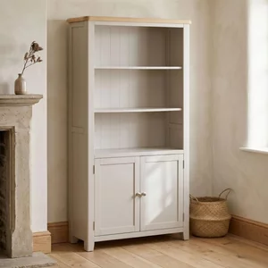 View Windermere painted bookcase - 2 door - oyster grey