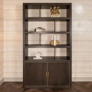View Rivertree bookcase - 2 door - brown - oak