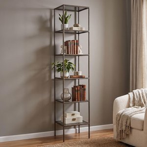 View Sheridon open shelving unit - gold - glass and metal