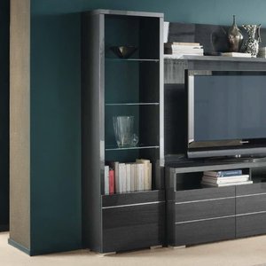 View Versilia bookcase - 1 door lhf - black