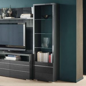 View Versilia bookcase - 1 door rhf - black