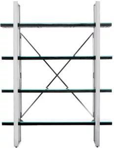 View Kerala shelving unit - open - black glass with silver metal