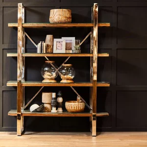 View Kerala shelving unit - open - clear glass with silver metal