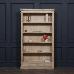 View Linda rustic mango wood bookcase - single open