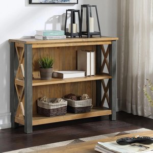 View Urban elegance reclaimed wood bookcase - low