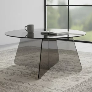 View Samos coffee table - round - smoked glass