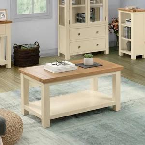 View Lundy coffee table - ivory painted