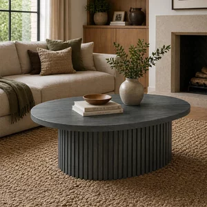View Timo coffee table - oval - with slatted base - oiled ash - variation available View Timo coffee table - oval - with slatted base - oiled ash - variation available