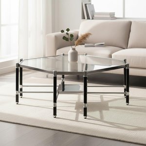 View Allessi coffee table - clear glass and chrome - octagonal