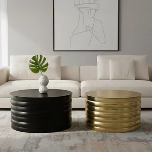 View Arti coffee tables - set of 2 - round - black - metal