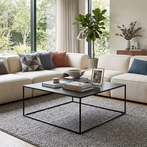View Coffee table - square - large - black - metal View Coffee table - square - large - black - metal