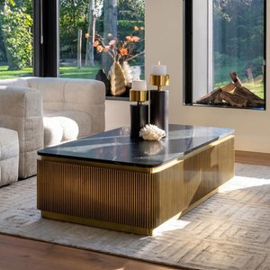 View Ironville brass ribbed coffee table