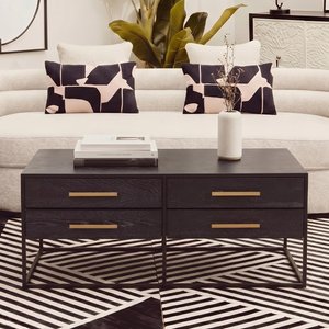View Judd coffee table - black oak - 4 drawer
