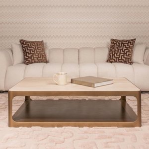 View Claridge coffee table - beige - brushed gold - ceramic top