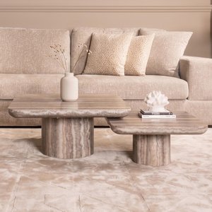 View Dulce coffee table - square - set of 2 - grey - marble