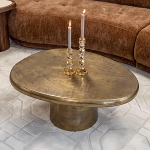 View Pulitzer brushed gold metal coffee table