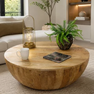 View Coffee table - round - mango wood View Coffee table - round - mango wood