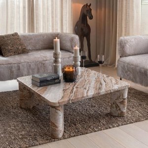 View Carrara coffee table - square - sand - marble
